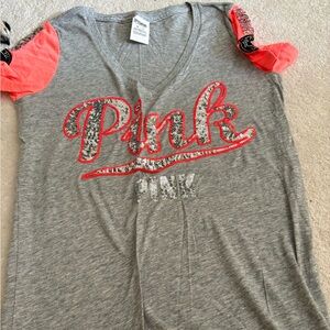 Pink sequin tee